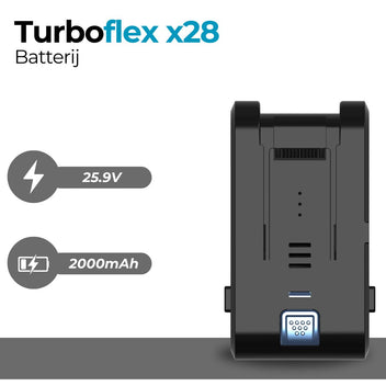 Sanovy Turbo Flex X28 batterij 25.9V 2000mAh – originele vervangende accu voor langere gebruiksduur en ononderbroken schoonmaken