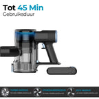Sanovy Turbo Flex X28 steelstofzuiger met krachtige accu – tot 45 minuten gebruiksduur in Eco-modus, 22 minuten in Standaard en 15 minuten in Turbo