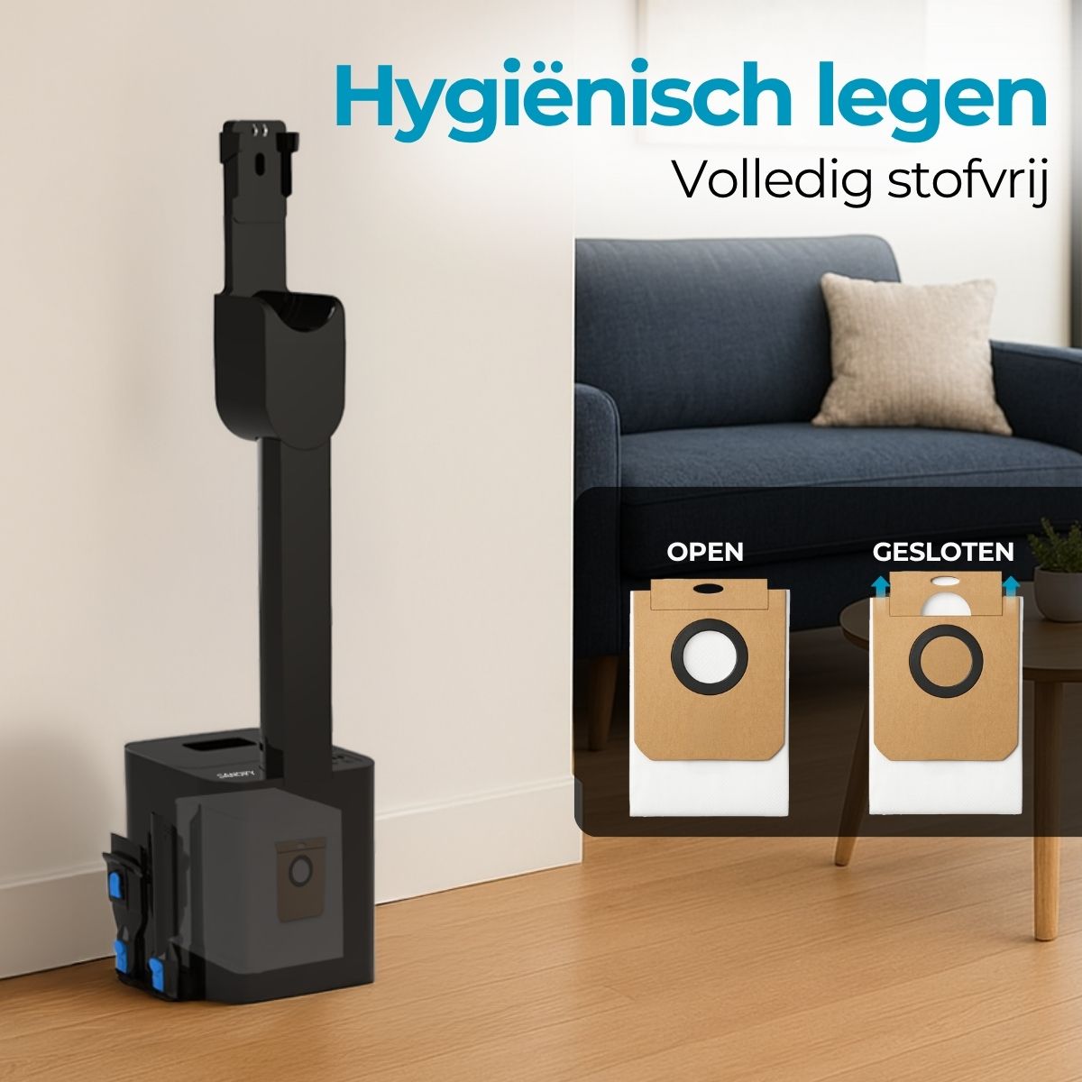 Steelstofzuiger met Automatisch Leegstation - Sanovy AutoDock X28