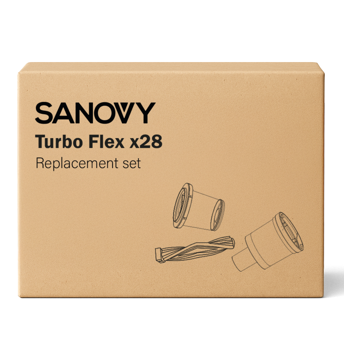 Sanovy Onderhoudsset voor Turbo Flex X28 - Filter, Cycloonfilter en Borstel voor zuigmond - HEPA 13